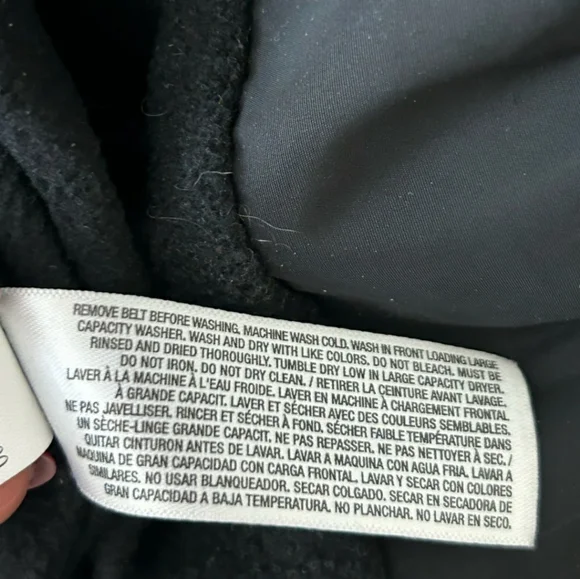 100% Down Puffer Longline Coat> black, high dual collar - Picture 10 of 13